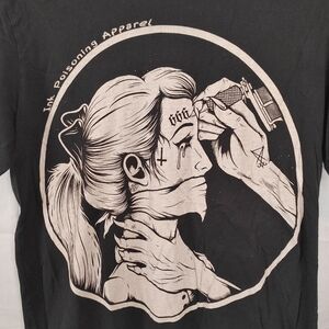 Ink Poisoning Unisex "Hold Still" Short Sleeve T-Shirt Black/White Size Medium